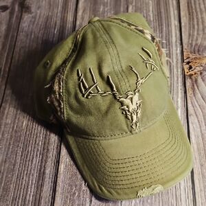 Buckwear - Hunter To The Bone - Green Cap with Deer Antler Embroidery